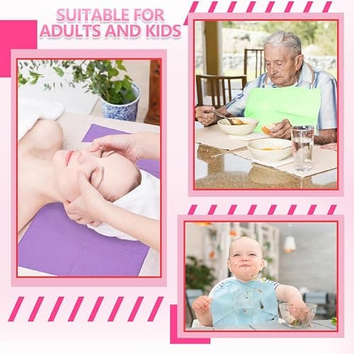50 PCS Pink Dental Bibs Disposable Nail Art Table Mats Foldable Nail Paper Towels, 3 Ply Disposable Dentist Napkins Patient Bibs Tattoo Bibs Sheets for Salon Manicure Tattoo Dental Clinic thumbnail 8