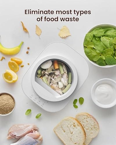 Ouaken 4L Electric Composter for Kitchen, Smart Countertop Compost Bin, Odorless | Low Noise | Auto-Cleaning | Turn Food Waste into Fertilizer, Indoor Food Waste Compost Machine, White thumbnail 7