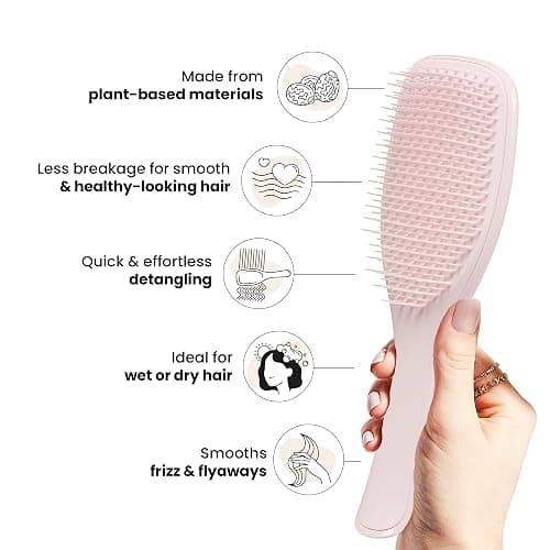 Tangle Teezer Plant-Based Ultimate Detangler Brush, Dry & Wet Hair Brush, Eliminates Knots & Reduces Breakage for All Hair Types, Marshmallow Pink thumbnail 4