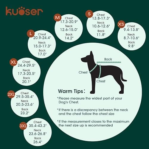 Kuoser Warm Dog Coat, Waterproof Dog Jacket for Extra Large Dogs, Adjustable Durable XXXL Doggie Winter Coat Reversible Puppy Cold Weather Apparel for Large Breed, Blue 3XL thumbnail 2