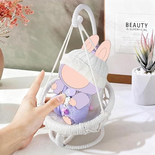 17Cm Doll Chair seat - Compatible with Labubu Doll Handmade Doll Furniture Accessories Chairs thumbnail 6