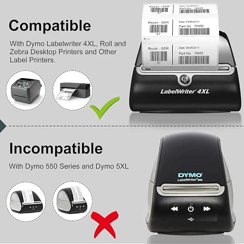 L LIKED 220 PCS 4"x6" Thermal Shipping Labels, Perforated White, Strong Adhesive Direct Thermal Labels(1 Roll), Compatible with DYMO 4XL 1744907,Zebra, Rollo, Jadens, Nelko thumbnail 4