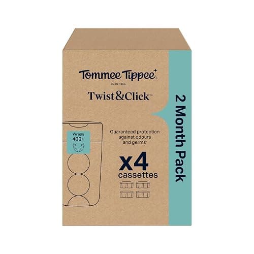 Tommee Tippee Twist and Click Advanced Nappy Bin Original Refill Cassettes, Exclusive Pack of 4, each 10.5 metres, for Easy refill and Great value, 4 X 10.5m (pack may vary) thumbnail 2