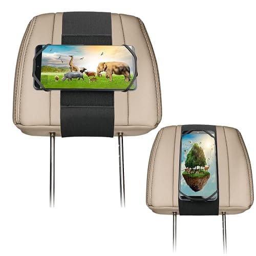 WELLMETE Car Headrest Phone Holder for Kids Back Seat - Compatible with iPhone, Samsung and Other Cell Phones - Soft Adjustable Silicone Holding Net (for Phone 1 Pack) - Image 1