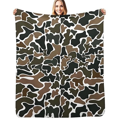 WEIYUHPIG Camo Throw Blanket, Camouflage Hunting Army Blankets Gift for Men | Soft Cozy Flannel Fabric, All Season Daily Use For Couch Sofa Bed , Outdoor Travel Car Camping Hunting Gift for Men Boys - Image 1