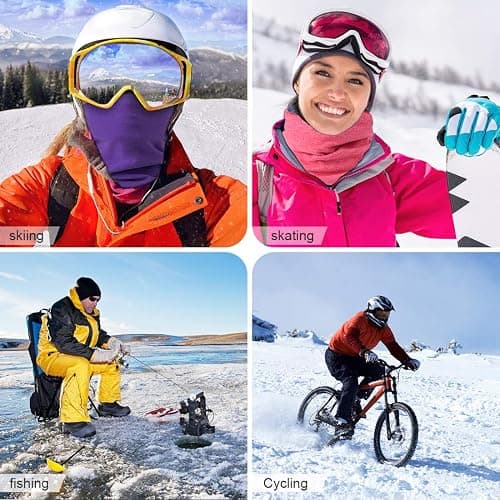 Winter Neck Warmer Fleece Windproof Neck Gaiter Snood for Men Women Cold Weather Face Scarf Headwear for Skiing Running Cycling thumbnail 6