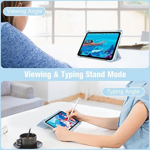 Fintie Hybrid Slim Case for iPad Mini 7 (A17 Pro, 7th Generation) 2024 / iPad Mini 6 (6th Gen) 8.3 Inch, [Built-in Pencil Holder] Shockproof Cover Clear Transparent Back Shell, Blue thumbnail 7
