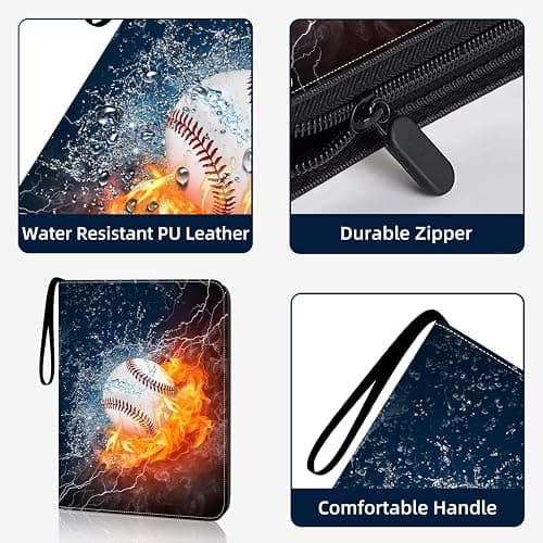 HESPLUS 9-Pocket Baseball Card Binder - Holds 900 Cards with 50 Removable Sleeves | Sports & Trading Card Album for Collectibles thumbnail 6