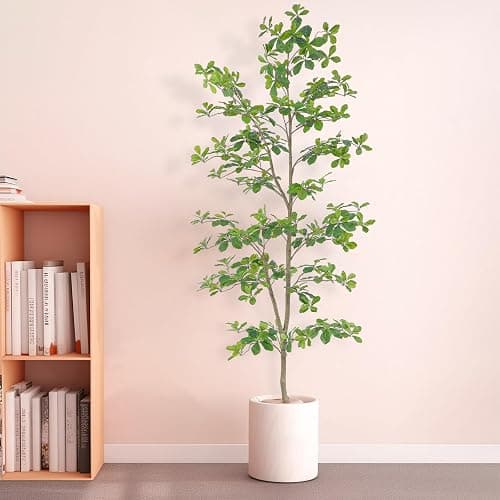 Bellacat Faux Black Olive Tree 7ft, Tall Faux Trees Indoor with Natural Trunk and Realistic Leaves. 7 Feet(84in) Artificial Tree for Home Office Décor. thumbnail 5