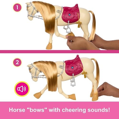 Barbie Horse with Sounds, Music & Accessories, Inspired by Barbie The Great Horse Chase, Toy Moves, Dances & Blinks Eyes, HXJ42 thumbnail 4