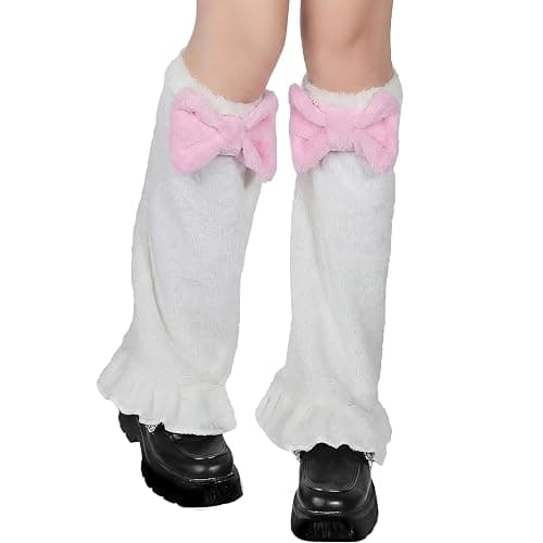 SATINIOR Kawaii Furry Leg Warmers Over The Knee for Women Girls Y2K Lolita Knee Socks Leg Warmers for Winter Gifts - Image 1
