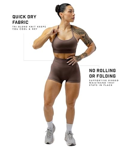 Gymreapers Halo Seamless Shorts for Women - Squat Proof High Waisted Glute Scrunch, Quick Drying Biker, Yoga Running Gym thumbnail 5