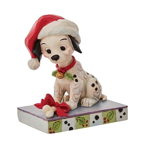 Enesco Jim Shore Disney Traditions 101 Dalmatians Lucky Christmas Santa Hat Figurine, 4 Inch, Multicolor thumbnail 4