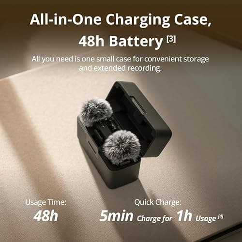 DJI Mic Mini (2 TX + 1 RX + Charging Case), Wireless Lavalier Microphone for iPhone/Camera/Android, Ultralight, Detail-Rich Audio, 48h Use, Noise Cancelling, Automatic Limiting, Vlog, Streaming thumbnail 4