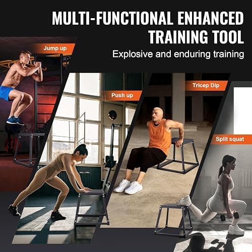 VEVOR Plyometric Jump Box, 18 Inch Plyo Box, Steel Plyometric Platform and Jumping Agility Box, Anti-Slip Fitness Exercise Step Up Box for Home Gym Training, Conditioning Strength Training thumbnail 5