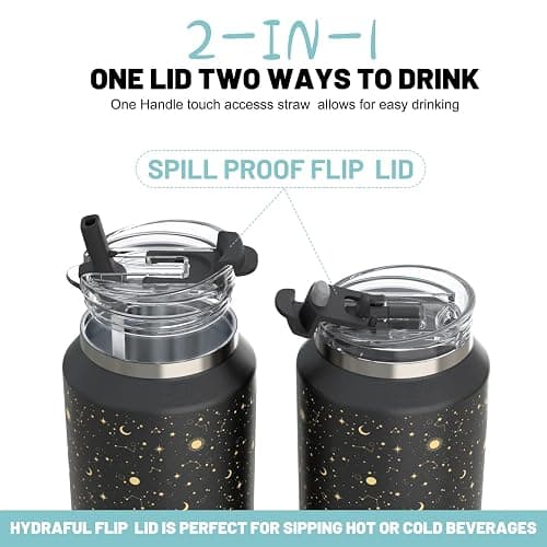 Hydraful 64 oz Tumbler with Handle and Straw - 100% Leak-Proof - Insulated Cup Reusable Stainless Steel Large Water Bottle Travel Mug for Gym, Hiking, and Camping - Gifts for Women Men Him Her thumbnail 4