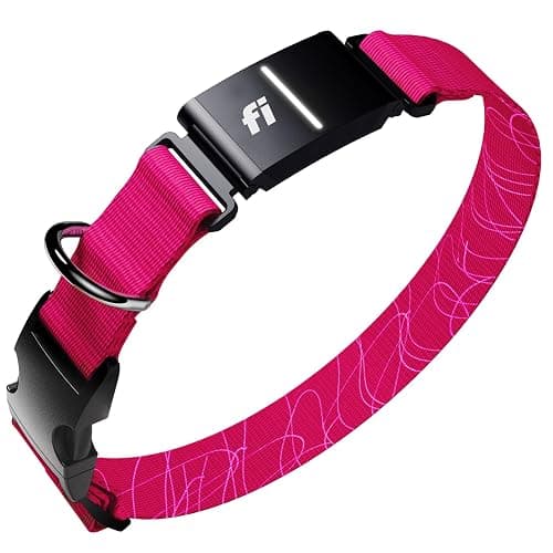 Fi New Series 3+ Smart Dog Tracker Collar [12 Month Membership Included] GPS Tracker for Dogs with Health & Behavior Monitoring, Escape Alerts, Waterproof, LED, Apple Watch Compatible (Pink, Medium) - Image 1