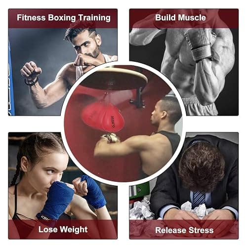 Redipo Superior Boxing Speed Bag - PU Leather Speed Punching Ball - Heavy Duty Hanging Swivel Ball for Gym & MMA Muay Thai Sports Fitness - Punching Dodge Striking Speed Reflex Ball thumbnail 6