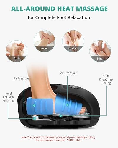 Medcursor Foot Massager Machine with Heat, Rolling, Deep Kneading, Shiatsu Foot Massager for Delivers Pain Relief, Tired, Plantar Fasciitis, Gift for Women Mom Men Fits Up to 13" thumbnail 4