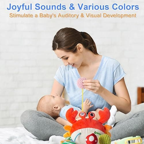 Lynncare Car Seat Toy for Babies 0-6 Months, Stroller Toy with a Convenient Clip, Carseat Toys Hanging Baby Accessories,Built-in Bell, Rattle,Mirror for Infant,Babies Gift 0-3-6-12 Months Boy Girl thumbnail 4
