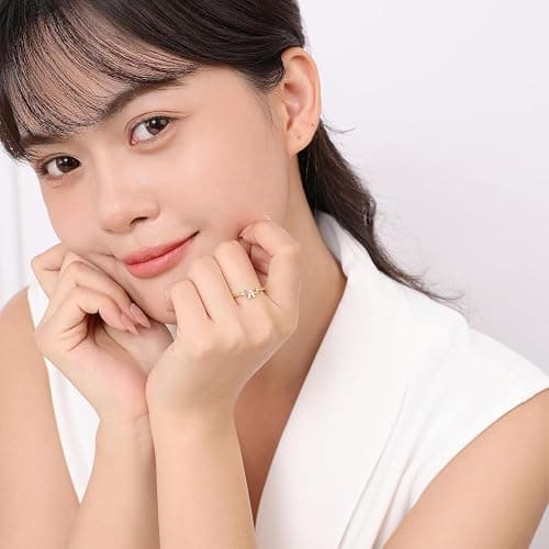 Meissa Dainty Bow Rings Infinity Rings for Women Girls Rose Gold Plated Bow Ring 925 Sterling Silver Handmade Adjustable Friendship Promise Rings thumbnail 9