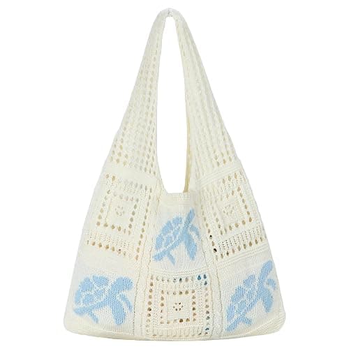 Topdear Crochet Tote Bag for Women, Aesthetic Crochet Mesh Beach Tote Bag, Summer Vacation Knitted Bag for Women Shoulder - Image 1