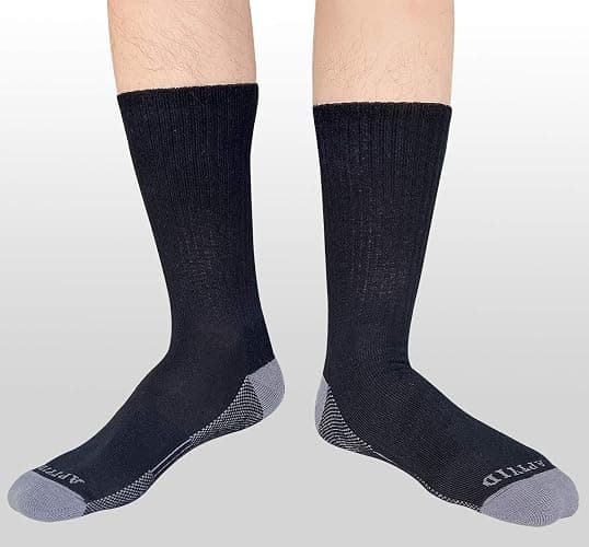 APTYID Men's Moisture Wicking Cushioned Crew Work Boot Socks (4-6 Pairs) thumbnail 6