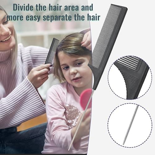 LORSEX Haarbürste mit 200ml Haar Sprühflasche, Entwirrbürste für Naturhaar für Afro Haare 3a bis 4c Verworrenes, Welliges, Lockiges Haar, mit 3 Stück Toupier Bürste Set Doppelkanten Bürste (Schwarz) thumbnail 6