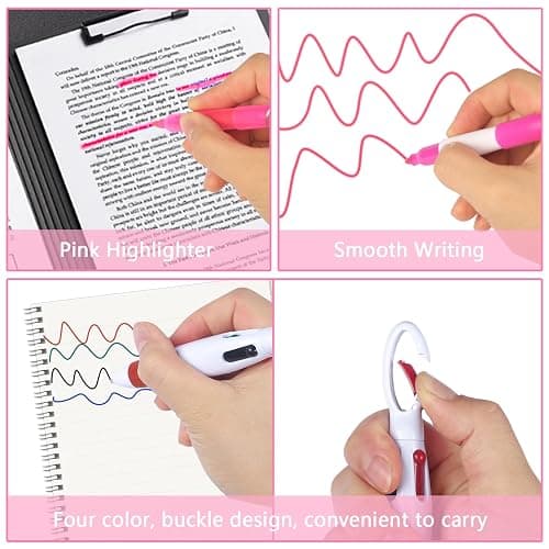 6 Pcs Nurse Badge Accessories Nurse Pen Pack Set Including Retractable Badge Reel Clip, Mini Highlighter, Permanent Marker, Ballpoint Pen, LED Keychain Flashlight, Folding Scissors, Pink thumbnail 5