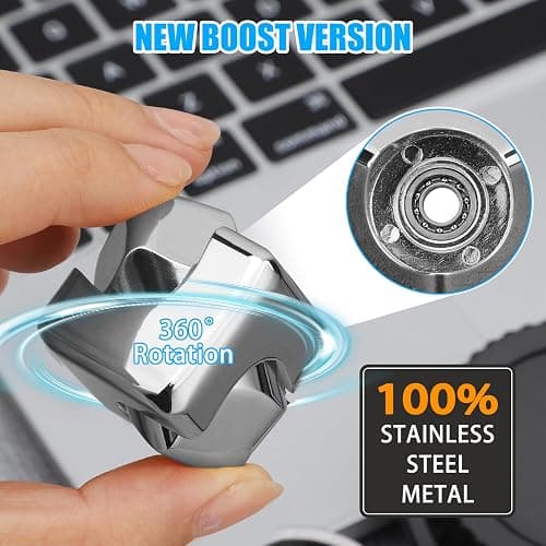 Desk Gear Fidget Cube Spinner for Kid Adult, Spinning Top Metallic Fidget Toys for Anti-Anxiety Stress Relief Autism, 2-in-1 Cube Focus Toy for Desktop Office Classroom Black thumbnail 3