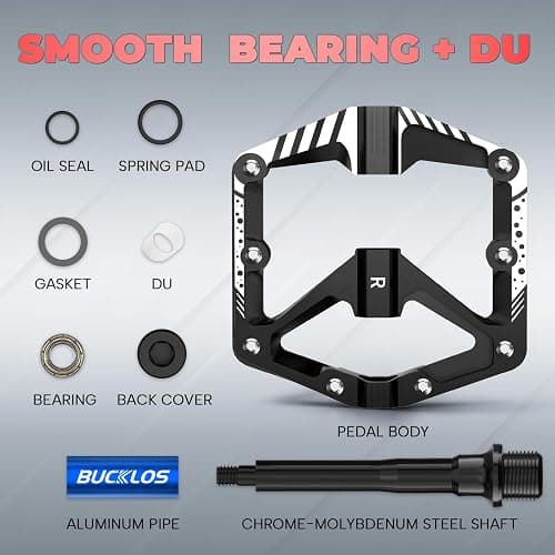 Mountain Bike Pedals MTB Flat Non-Slip Aluminum Alloy Bicycle Pedals with Reflectors Sealed Bearings Bicycle Platform Pedals 9/16" for Adult Road Gravel Bikes Ebike thumbnail 4