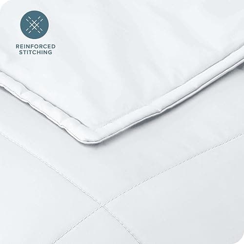 Bare Home Weighted Blanket Twin or Full Size 7lb (40" x 60") - All-Natural 100% Cotton - Premium Heavy Blanket Nontoxic Glass Beads (White, 40"x 60") thumbnail 9