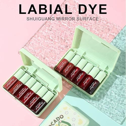 Miniling 6-Color Korean Lip Tint Set - Watery, Velvet Matte Lipsticks for Lips and Cheeks - Long-Lasting, Non-Stick, Shimmery thumbnail 2