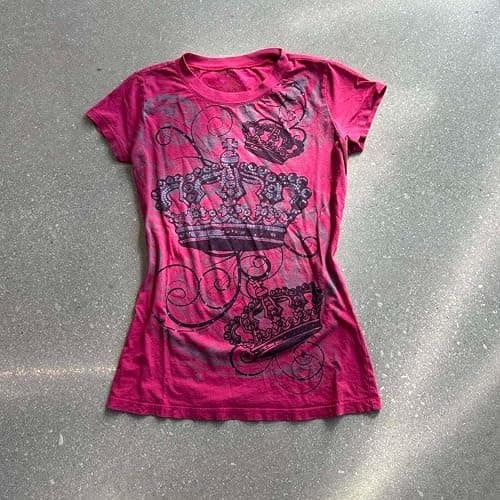 Emo Grunge Top Short Sleeve Y2k Shirts Vintage Streetwear Tops Women 2000s Fashion thumbnail 3