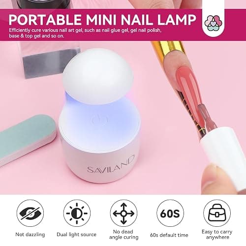 Saviland All-In-1 Nail Builder Gels Kit: 6 Classic Colors Builder NailGel With Drill Mini Nail Lamp Nail Glue Gel Base Top Coat, Hard Gel for Nail Extension Builder Gels for Nails Starter Kits thumbnail 6