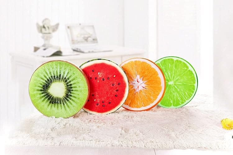 HYSEAS Round Throw Pillows 14 Inch Kiwi, 3D Print Decorative Plush Funny Fruit Stuffed Cushions Seat Pad for Couch, Chair, Floor, Sofa thumbnail 2