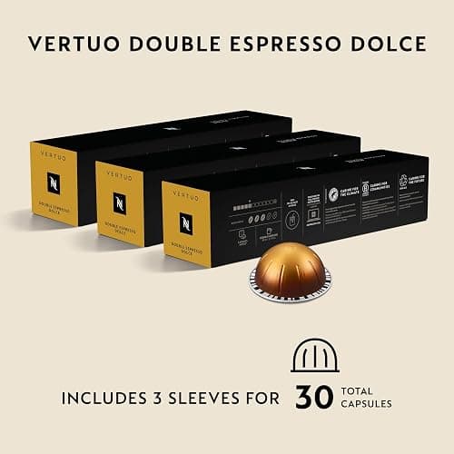 Nespresso Vertuo, Double Espresso Dolce, 30-Count Espresso Pods | Capsules Coffee Pack of 1 thumbnail 4