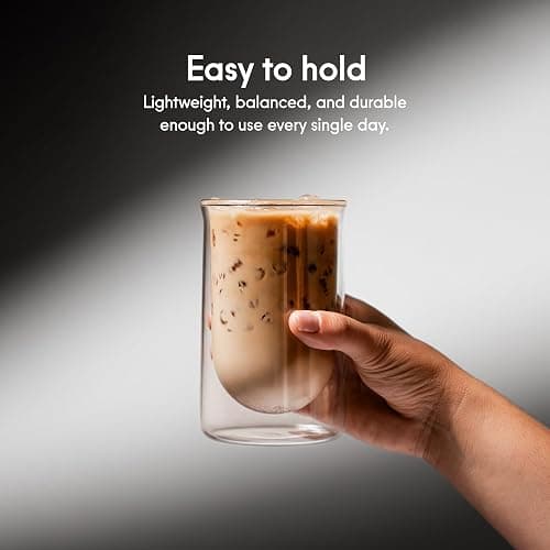 FLUR Tasting Glasses (Set of 2) Perfect for Coffee, Matcha, Tea & More – For Hot or Iced Drinks – Double-Walled Borosilicate Glass – Handmade, Lightweight & Durable – 11oz (Clear) thumbnail 5