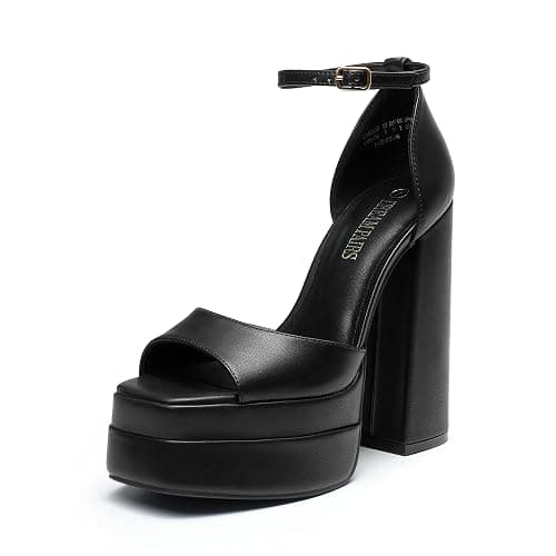 DREAM PAIRS Women's Platform Chunky Heel Sandals | All DaY Standing Ankle Strap Block Summer Shoes, with Sexy Open Square Toe High Heels, Wedding Party Dressy Pumps Sandals - Image 1