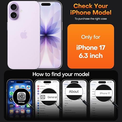 TAURI for iPhone 17 Case, Anti-Yellowing with Screen Protector, Military-Grade Protection Shockproof Slim Phone Case for iPhone 17, Clear thumbnail 2
