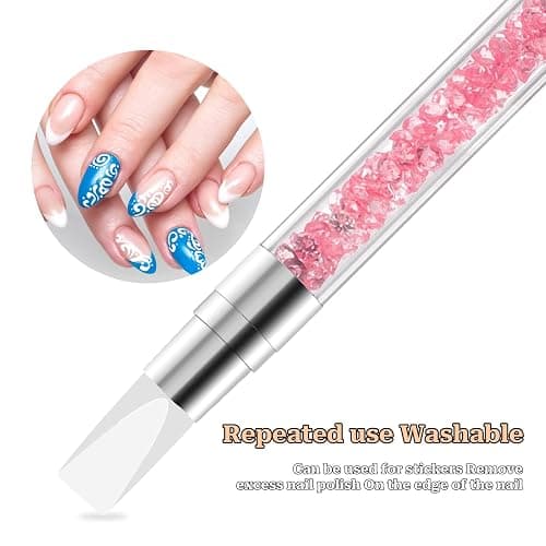5 Pcs Nail Art Sculpture Pen Dual Tipped Silicone Nail Tools Nail Art Acrylic Pen Silicone Brushes for Resin Nail Art Tools for Design Nail Foil Carving Drawing Effect Shaping Drawing thumbnail 5