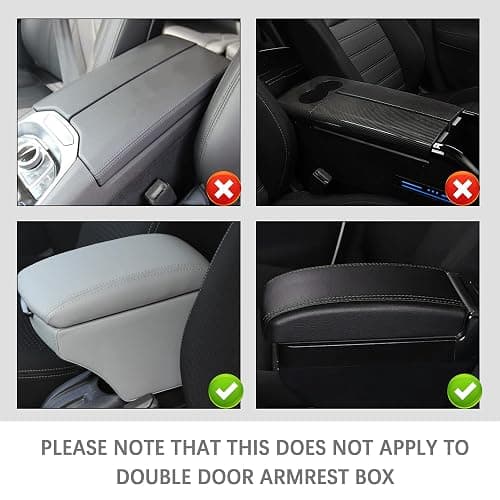 IHOTDER Patchwork Leather Center Console Covers for Cars,Upgraded Arm Rest Cover for Car with Side Storage Pocket for Car Seat Organizer,Middle Console Cover Stylish Car Decoration (Red) thumbnail 7