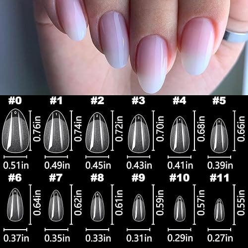 LoveOurHome 600pc Almond Nail Tips Extra Short Fake Nails Clear Press on Nails Short XS Stiletto False Nail Tip Full Cover Soft Gel Artificial Fingernails for Gel Acrylic Nails Extension thumbnail 3