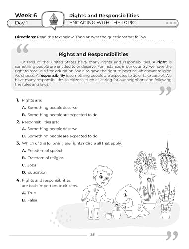 1st Grade Social Studies: Daily Practice Workbook | 20 Weeks of Fun Activities | History | Civic and Government | Geography | Economics | + Video ... Each Question (Social Studies by ArgoPrep) thumbnail 9