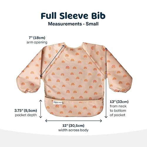 Tiny Twinkle Long Sleeve Bib for Babies & Toddlers | Waterproof Smock Bib for Eating | Machine Washable & Mess-Proof Feeding Essentials | Newborn Shower Gift (Boho Rainbow, 6–24M) thumbnail 6