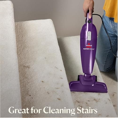 Bissell 20334 Featherweight Stick Lightweight Bagless Vacuum and Electric Broom with Crevice Tool for Hard Floors and Carpets, Purple thumbnail 5