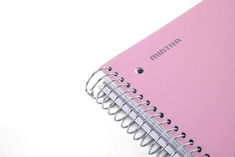 Mintra Office Durable Spiral Notebooks, 5 Subject (Spring Pink, Wide Ruled 1pk) thumbnail 5