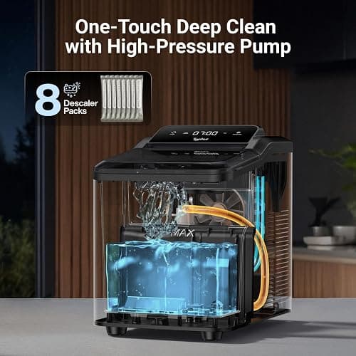 Typhur Fast Nugget Ice Maker Countertop with Self-Cleaning Pump, 35lbs/24H Crushed Pebble Ice Machine with Pellet Ice, 8 Packs Cleaner, Dual Ice Scoops for Home, Kitchen, Party, RV, Stainless Steel thumbnail 6