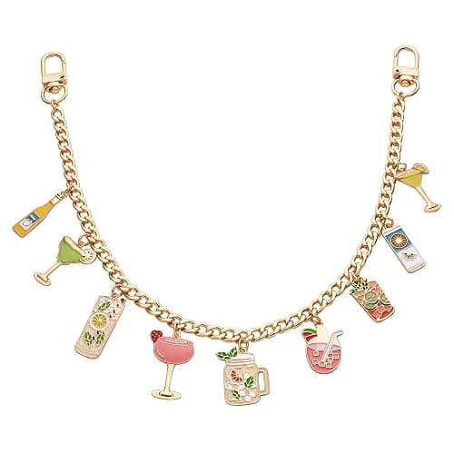 URMPTJ Gold Plated Fruit Juice Purse Charm Chain for Handbag,Handbag Charms Decorations for Women, - Image 1