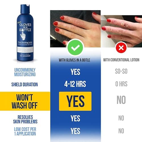 Gloves In A Bottle Shielding Lotion – Long-Lasting Barrier Moisturizer for Dry, Cracked Hands & Sensitive Skin | Non-Greasy, Fragrance Free Lotion | Safe for Men, Women & Babies 6 Months+ | 8 oz thumbnail 5
